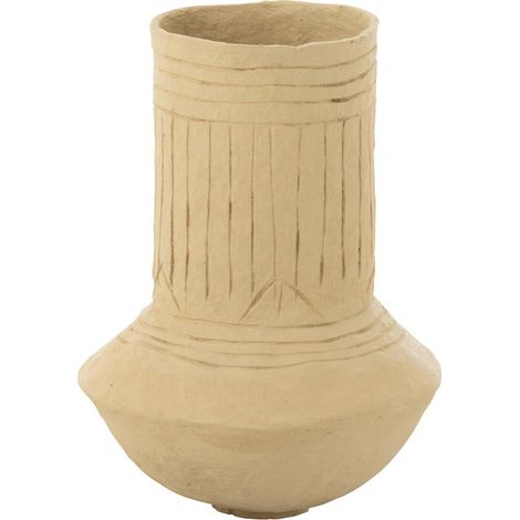 Pot Déco en Papier Mâché "Gada" 60cm Naturel (1/4)