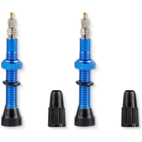 royaluxe-Valve Tubeless VTT 60mm, 2 Pièces Valves sans Chambre à Air 60mm Valves Tubeless Tige de Valve VTT Valves de Vélo pour Pneus de Vélo, bleu