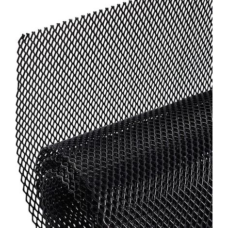 AggAuto 120×40cm Noir grille de course, Taille du trou de Losange de 3×6mm, grille en aluminium, universels grille de radiateur de voiture (1/5)