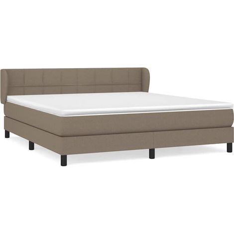 Maison Exclusive - Sommier à lattes de lit avec matelas Taupe 160x200 cm Tissu (1/5)