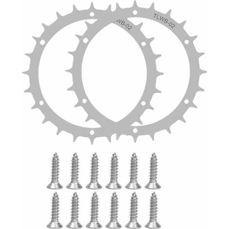 Robot tondeuse en acier inoxydable pour modèle Worx S/M Amélioration de la traction pour robot tondeuse à gazon - Taille de roue 170 mm 14x vis en acier inoxydable Pointes pour accessoires roues hors (1/4)