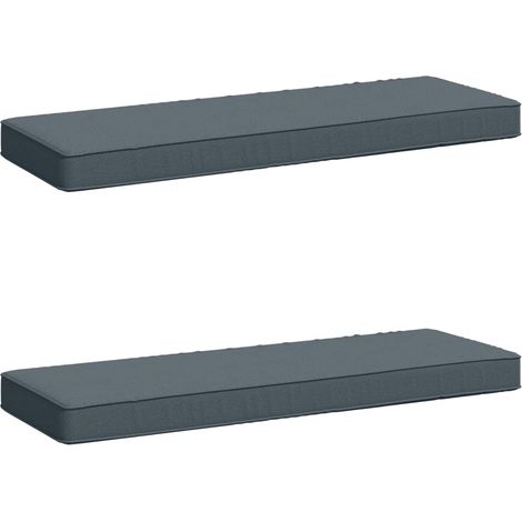 2pcs Coussins de banc, Coussins d'extérieur 100 % polyester Bleu (1/5)