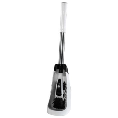 Cepillo de baño y soporte de limpieza con mango largo – Negro – 1 pieza