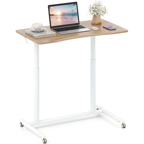 Scrivania regolabile Sit-Stand, a forma di C, 70-106 cm, mobile