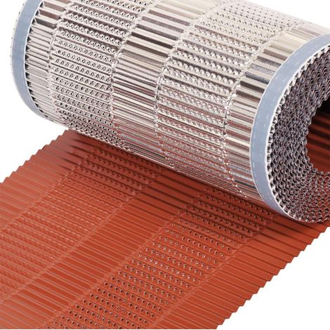 DMS – Closoir de faîtage aluminium 400 mm X 10 ml rouge – Ventilation efficace – Conforme DTU série 40 – Surface de 110 cm²/ml