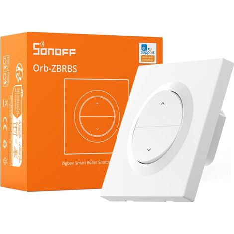 MINI-ZBRBS-E Zigbee Interrupteur de volet roulant intelligent, Contrôle en pourcentage, minuterie et commande vocale, répéteur Zigbee Compatible avec Alexa/Google Assistant/Home Assistant (1/5)