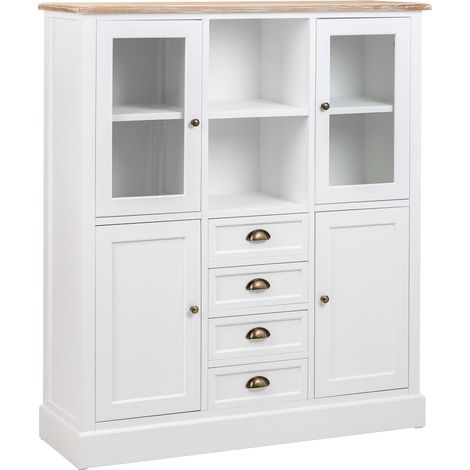Vitrina de madera blanca 115x35x130.5 (1/5)