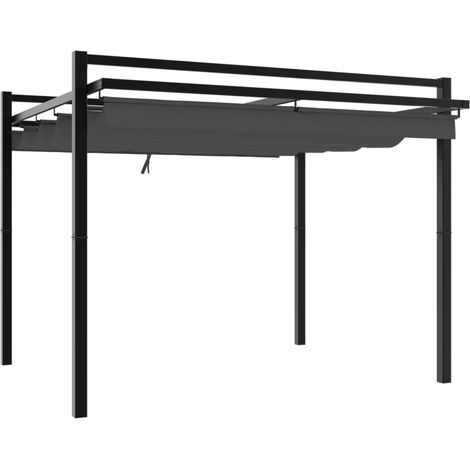 vidaXL Gazebo Giardino con Tetto Retrattile Antracite 3x3 m Alluminio (1/5)