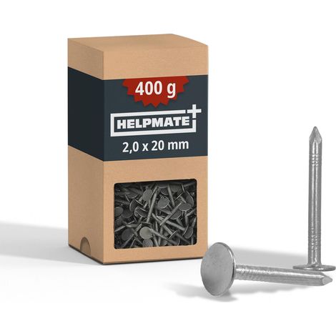 Clous, vis et fixations pour carton bitumé – 2,0x20 mm – galvanisés mécaniquement – 400 g – petit clou pour carton bitumé type B – Clous pour carton bitumé DIN 1160 B (1/5)