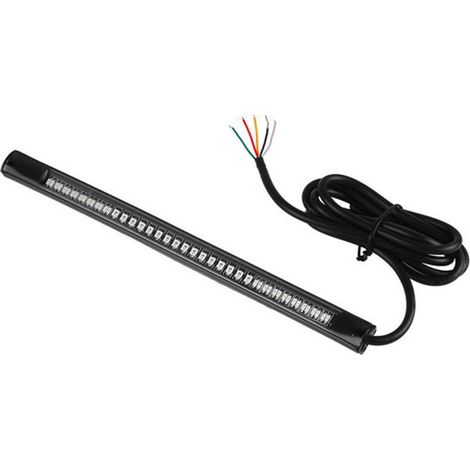 Convient aux feux de plaque d'immatriculation LED pour motos, 20,5 cm, feux arrière clignotants rouge/jaune