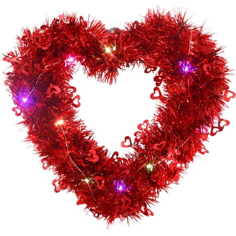 Guirlande De Noël En Forme De Couronne - Guirlande Lumineuse À Led Pour Décoration Intérieure Et Extérieure - 30 X 30 Cm - Rouge - 1 Pièce (1/5)