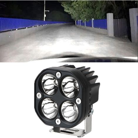 Phare de travail LED 3 pouces 40W étanche en aluminium super lumineux pour camions et voitures - Feu blanc (1/5)