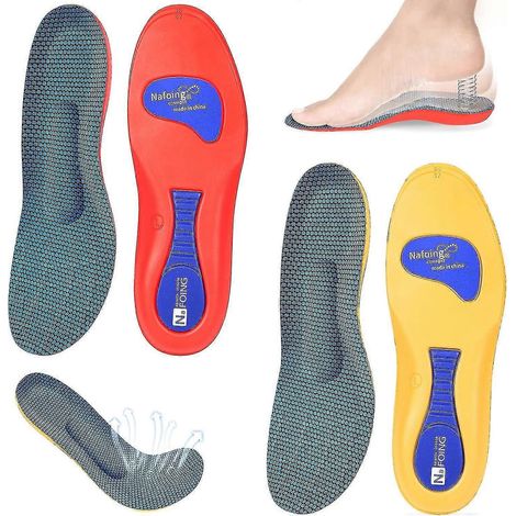 Semelles Norelie (paires), semelles orthopédiques Norelie pour l'absorption des chocs, semelles orthopédiques confortables pour chaussures, pointure 41-42 (chaussures de sport). (1/4)