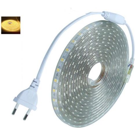 Ruban LED 2 m, blanc chaud, avec interrupteur, étanche IP65, ruban lumineux LED 220 V (1/4)