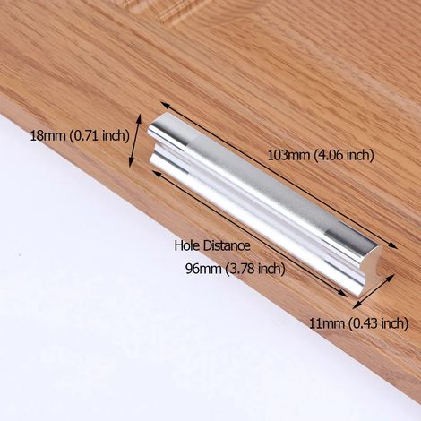 Poignées de cuisine en alliage d'aluminium (lot de 2, 96 mm), poignées de tiroir, quincaillerie moderne pour meubles (1/4)