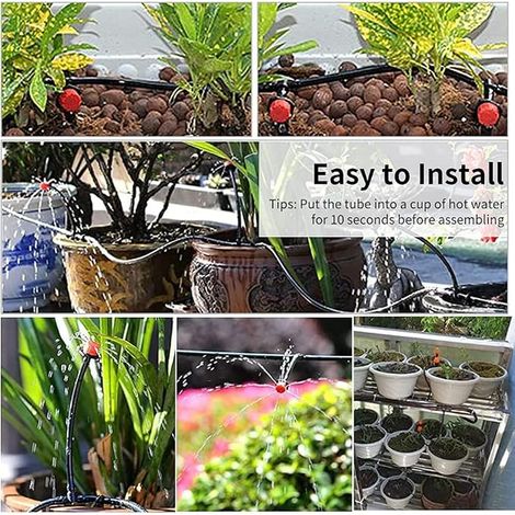Irrigation Hose, Drip Irrigation Hose, Agriculture Hose, PVC Micro-Irrigation Connection Pipe, for Lawn, Garden, Car, Floor Washing (1/4)