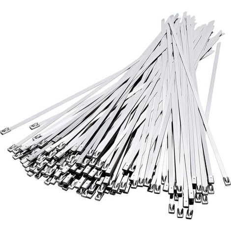 Bardusch-100 serre câbles en acier inoxydable 300 mm × 4,6 mm serre câbles en acier inoxydable enroulement d'échappement serre câbles en acier inoxydable groupage entretien des câbles auvent de clôtur (1/5)