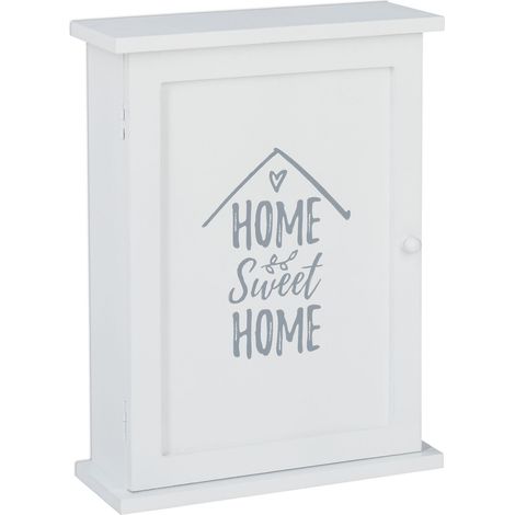 Caja para llaves de madera lacada en blanco estilo casa de campo 29 x 22 x 8 cm ambiente acogedor de madera blanca 130009994 (1/5)