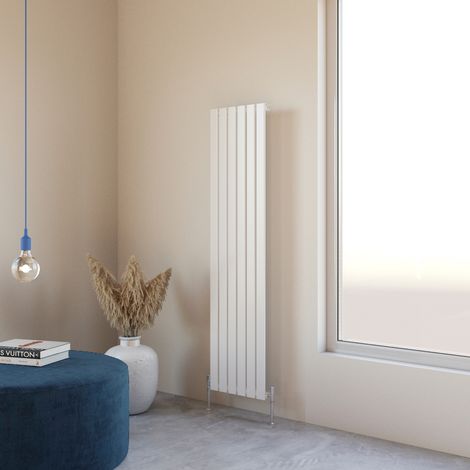 Acezanble 1600x408mm Single White Vertical Flat Panel Central Heating Designer Radiator