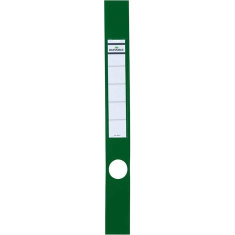 Durable 809104 - Ordofix, copridorso adesivo, personalizzabile, per raccoglitori larghi 50 mm, 40x390 mm, verde, confezione da 10 pezzi