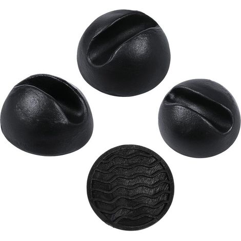Lot de 4 protections de pieds en épingle à cheveux, convient pour chaise et table de 1,9 cm en caoutchouc noir rond - Protections de sol en caoutchouc antidérapant (1/5)