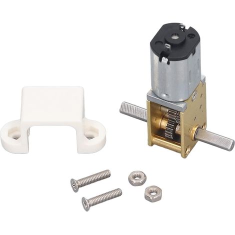 Mini Motor, DC 12V 27RPM Dual Shaft Gear Motor, Worm Gear Reduction Motor, Low Speed Motor with Fixed Seat CW/CCW P, for Robots, Ovens, Washing Machines (1/5)