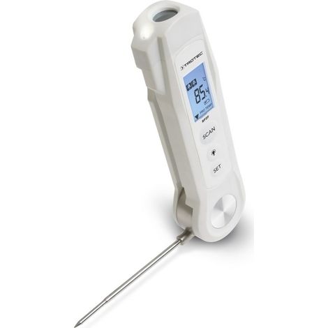 TROTEC Termometro BP2F - termometro digitale per carne per cucinare - campo di misura da -40 °C a +200 °C, infrarossi fino a +280 °C, IP65, lampada LED (1/5)