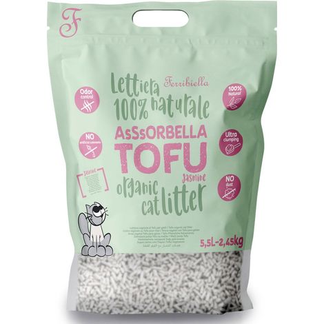 Assorbella lettiera per gattic naturale al tofu Jasmine 5,5 litri conf.  6 pezzi