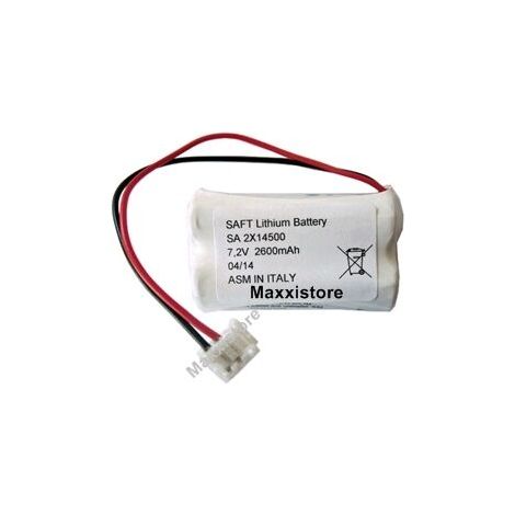 Saft Pacco batteria al litio 2LS14500 7,2V 2,6Ah compatibile antifurti Lince