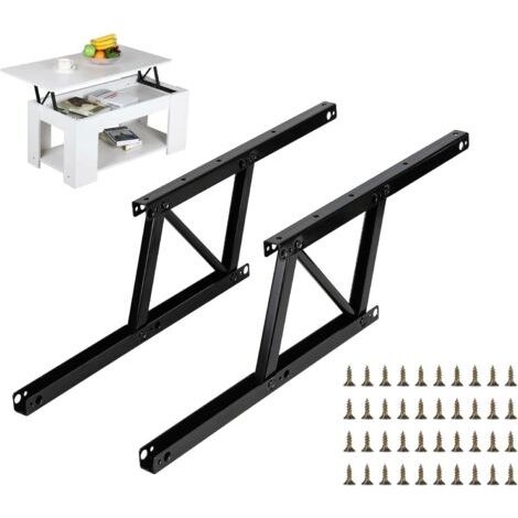 Applicable 1 Paire Charniere Table Basse, Lift Up Ressort Charnière avec Vis, 30kg, Table basse Mécanisme Quincaillerie Montage Ressort Charnière pour Table Basse Bureau (1/5)