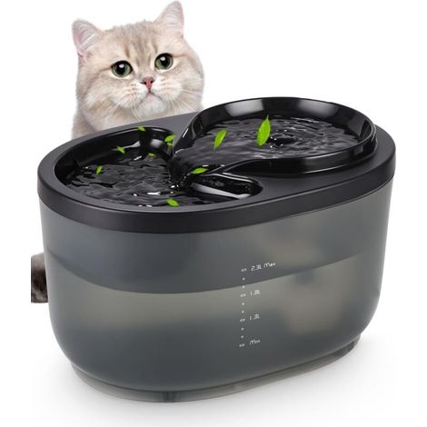 Katzenbrunnen, 2,5 l, ultraleise Pumpe, BPA-frei, leicht zu reinigen, schwarz XXW (1/4)