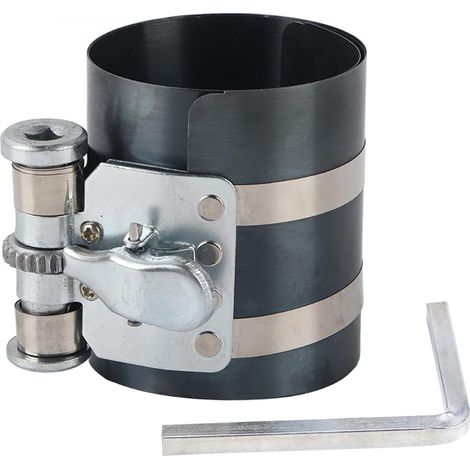 Compresseur à Segment de Piston, Moteur de Voiture Segment de Piston avec Clé Compresseur à Anneau de Piston à Cliquet à Bande 53mm-175mm de Moteur de Voiture (3 Inches),outils à main (1/5)