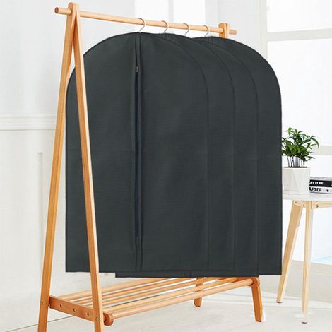 4 housses de vêtements noires, taille S, 60 x 0.2 x H 90 cm, housse de costume urbaine (1/5)