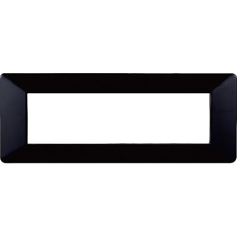 Placca compatibile Vimar Plana 7 moduli plastica colore nero Ettroit EV83702