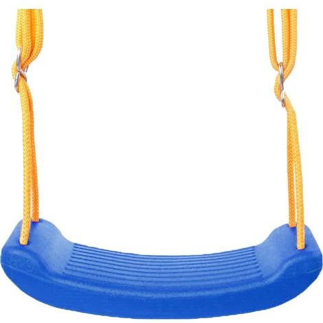 Balançoire siège plastique réglable – enfants – couleur vive – jardin – bleu (1/5)