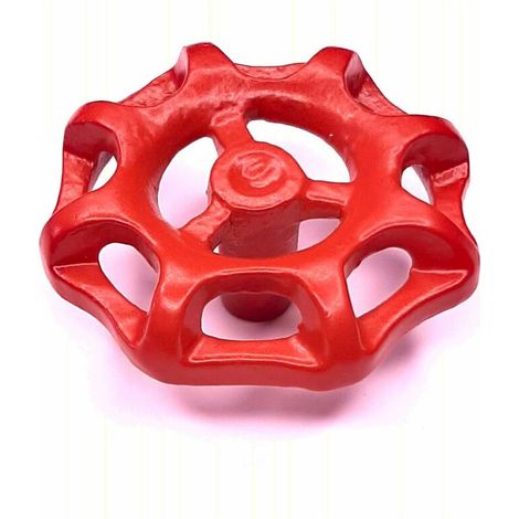 Bouton poignée de meuble imitation valve rouge diamètre 50mm armoire industriel atelier loft (1/3)
