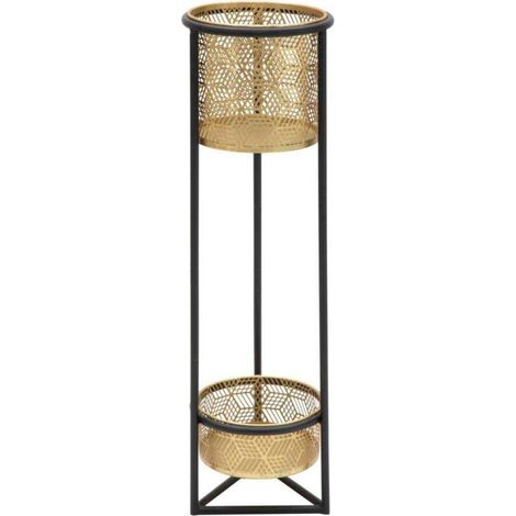 Pflanzenständer Mauro Ferretti Doppio Metall gold schwarz 80 cm