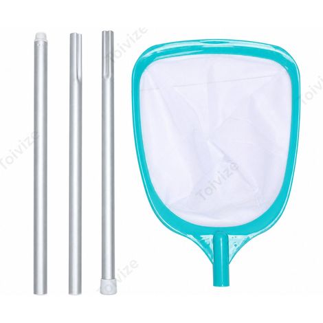 Epuisette de piscine Toivize Modèle Standard Maille fine, Perche télescopique 3 sections aluminium et PP pour nettoyage efficace (1/5)