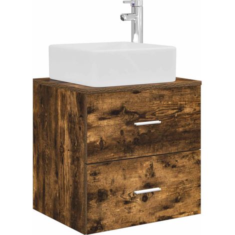 Wandmontierte Waschtisch Geräucherte Eiche 53 x 34,5 x 63 cm vidaXL