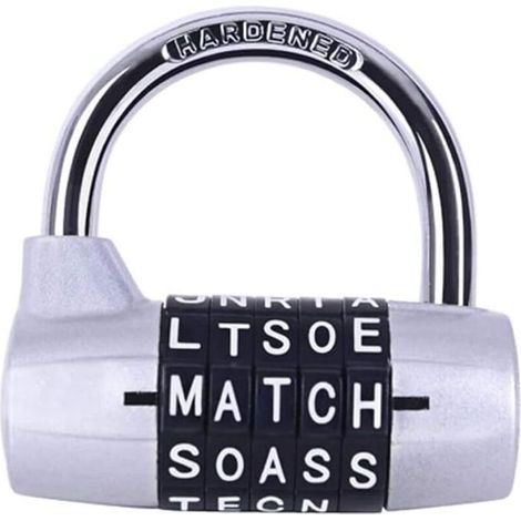 Cadenas à combinaison - OKZ® - Serrure à 5 lettres - Combinaison à 5 chiffres - Corps en métal robuste