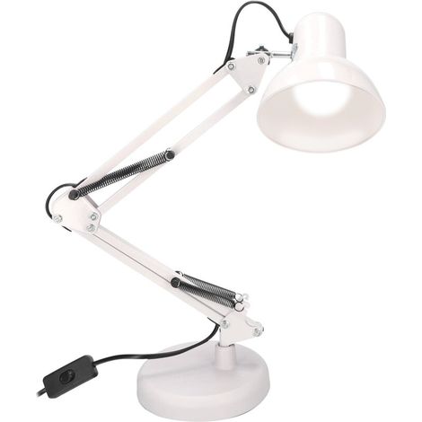 Lampe de bureau articulée avec pince et socle E27 blanc PIXI - EDO Solutions (1/5)