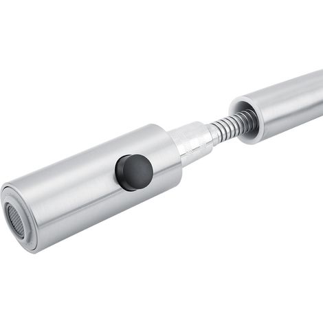 Robinet d'évier de cuisine en laiton à poignée unique et douchette extractible, finition nickel brossé (EU G3/8") (1/4)