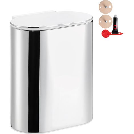 Poubelle murale de salle de bain TESA, en métal, SANS PERÇAGE