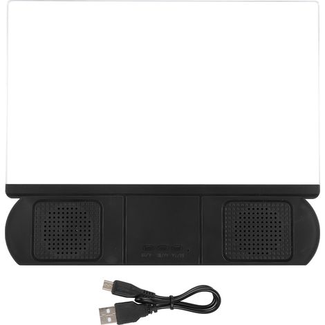 Loupe d'écran téléphone 10 pouces HD avec support et enceinte Bluetooth - Lentille acrylique amplificatrice noire (1/5)