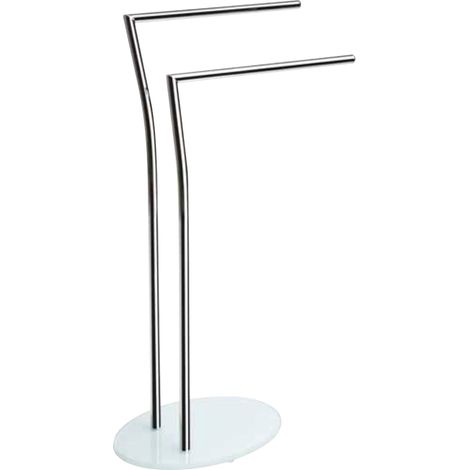 Porte-serviettes en métal chromé et verre