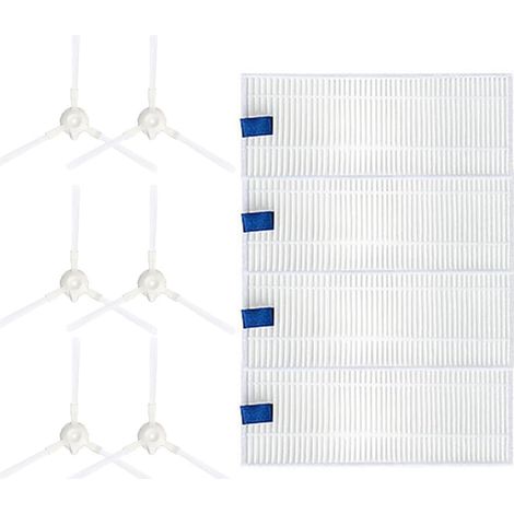 Lot de 10 filtres à brosse latérale pour aspirateur Rowenta Explorer 20 40 45 50 Series RG687 RR682 RR688, 4 filtres HEPA, 6 brosses latérales (1/5)