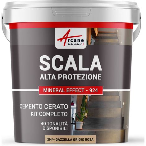 Cemento Cerato Scale - Kit Completo - 2 m² (in 2 strati) Gazzella Grigio Rosa - ARCANE INDUSTRIES