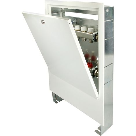 Coffret encastrable pour collecteur 2 à 3 circuits, couleur blanc
