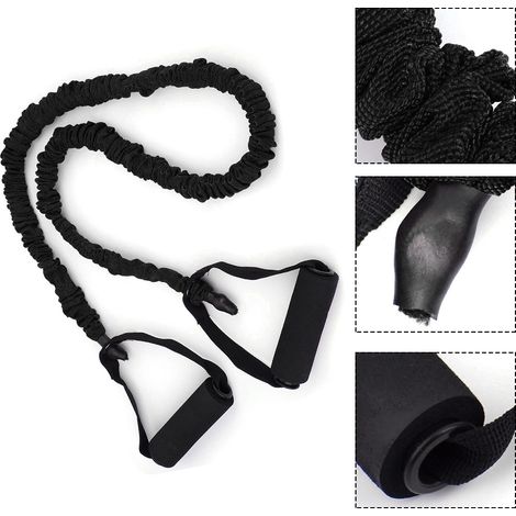 Sangle de Résistance Élastique 30lb - Bande d'Entraînement Fitness et Yoga Antidérapante (Noir) (1/5)