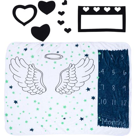 Couverture Photo pour Immortaliser Les Étapes Mensuelles en Flanelle pour Bébé Couverture Souvenir pour Séance Photo de Bébé (1/5)